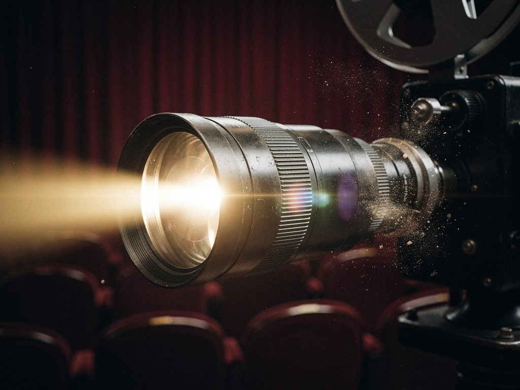 Cinematic projector lens beam